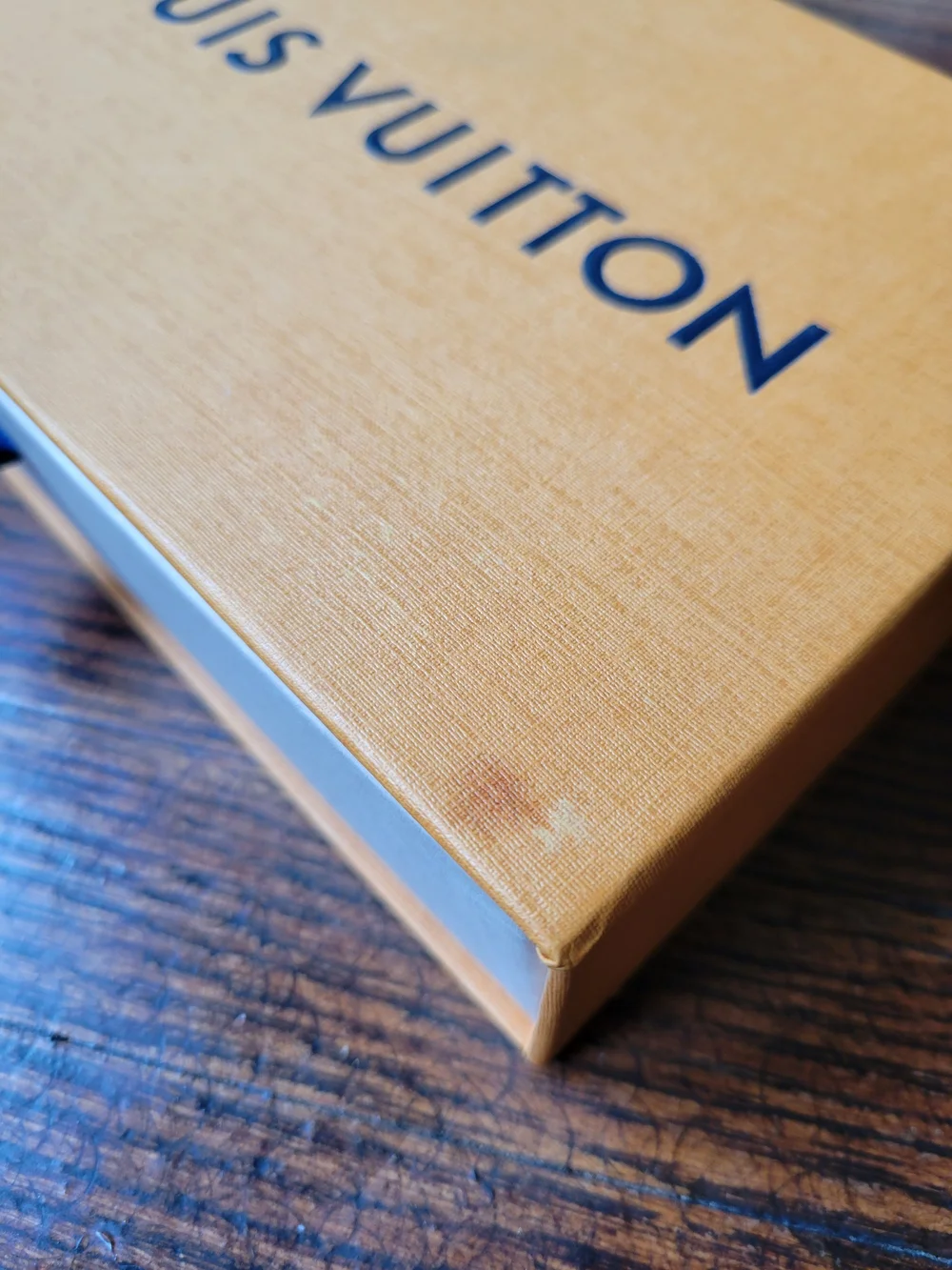LOUIS VUITTON LV Gift Box Drawer Box Authentic With Blue Ribbon